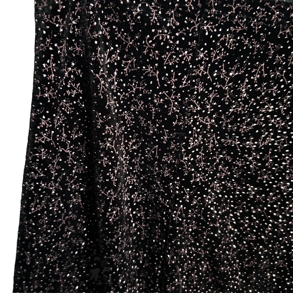 Vintage Velvet Bling Trumpet Fairygoth Flared Black Purple Skirt Womens L Y2K - Picture 4 of 15